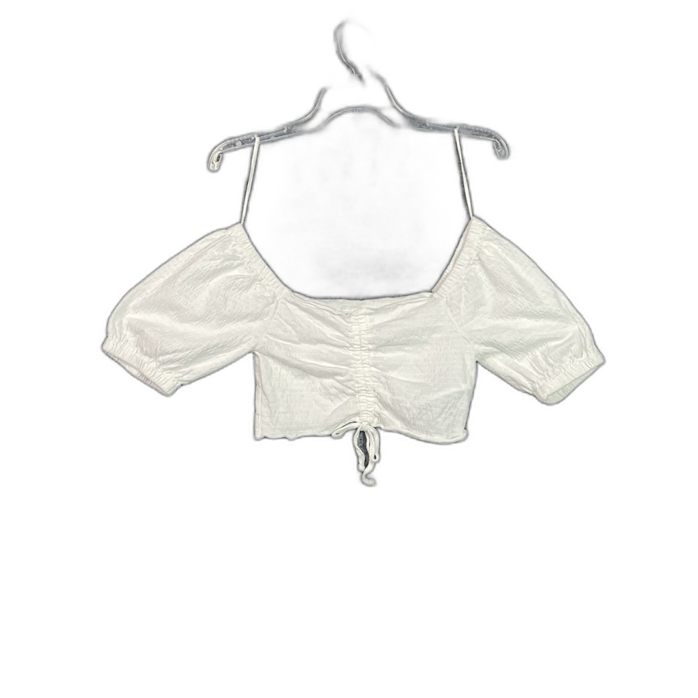 Roxy Flirty Walk Ruched Cropped Top Womens Small Stretch V Neck Party Cocktail